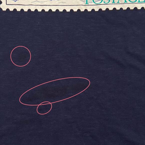 Talbots Top 3/4 Sleeve Marthas Vineyard Postage Stamp Coastal Navy Blue Small - Picture 5 of 8